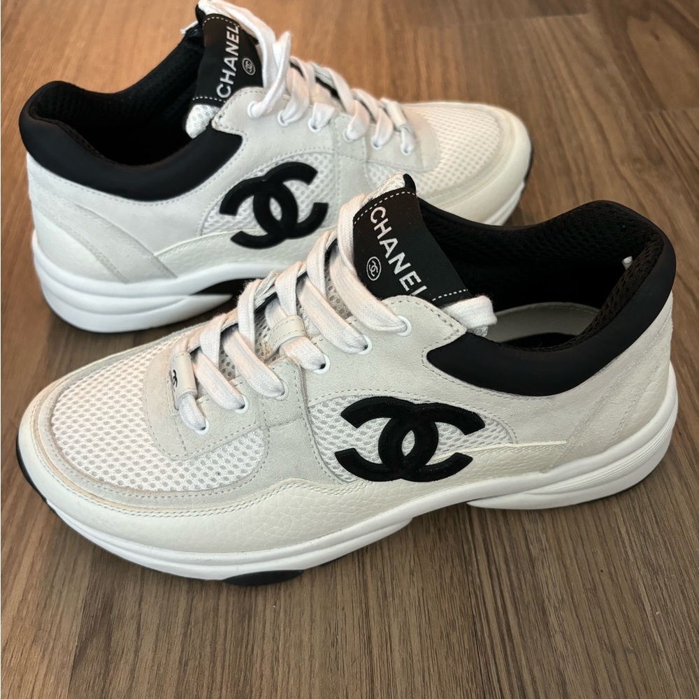 CHANEL SNEAKERS, worn twice! Comes with original box & dustbags Size 38
